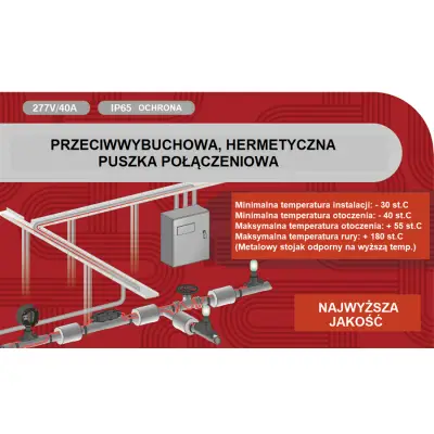 Hermetyczna puszka prądowa do połączenia kabla zasilającego do max. 3 kabli grzewczych samoregulujących lub stałooporowych typ: EPJB