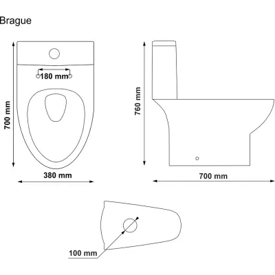 Misa, muszla ceramiczna WC stojąca kompakt bezrantowa, bezkołnierzowa - rimless XARAM Energy Brague Vertical, odpływ pionowy typ warszawski